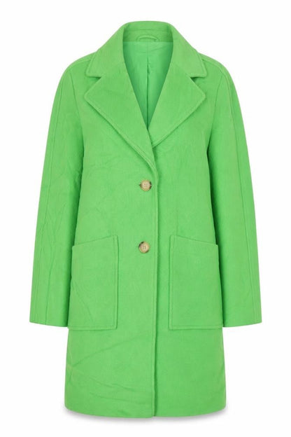 Marks & Spencer Womens Green Overcoat Coat Size 8 Button