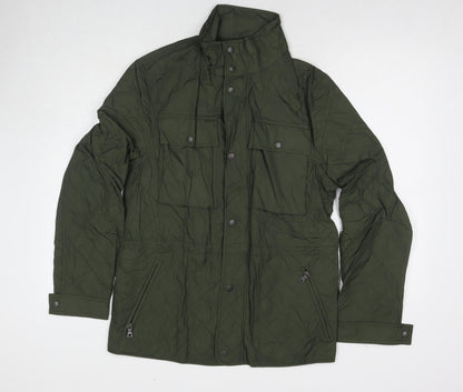 Mens UK Size S Marks and Spencer Green Quilted Coat