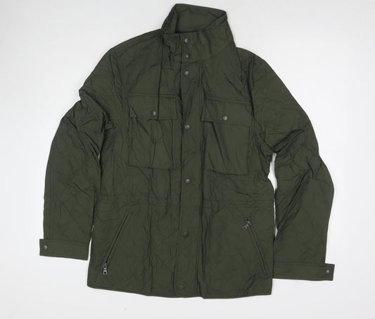 Mens UK Size S Marks and Spencer Green Quilted Coat