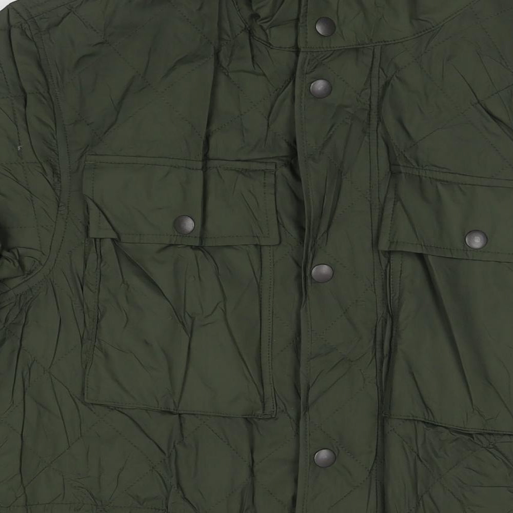 Mens UK Size S Marks and Spencer Green Quilted Coat