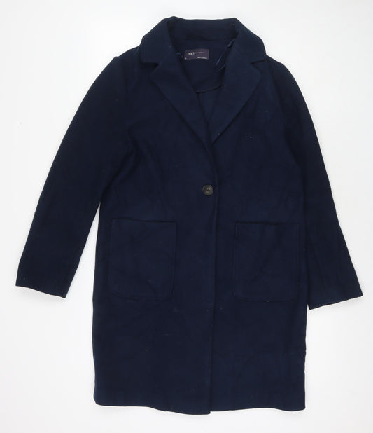 Womens UK Size 10 Marks and Spencer Blue Overcoat