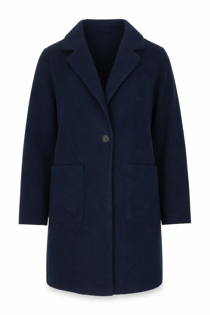 Marks & Spencer Womens Blue Overcoat Coat Size 10 Button