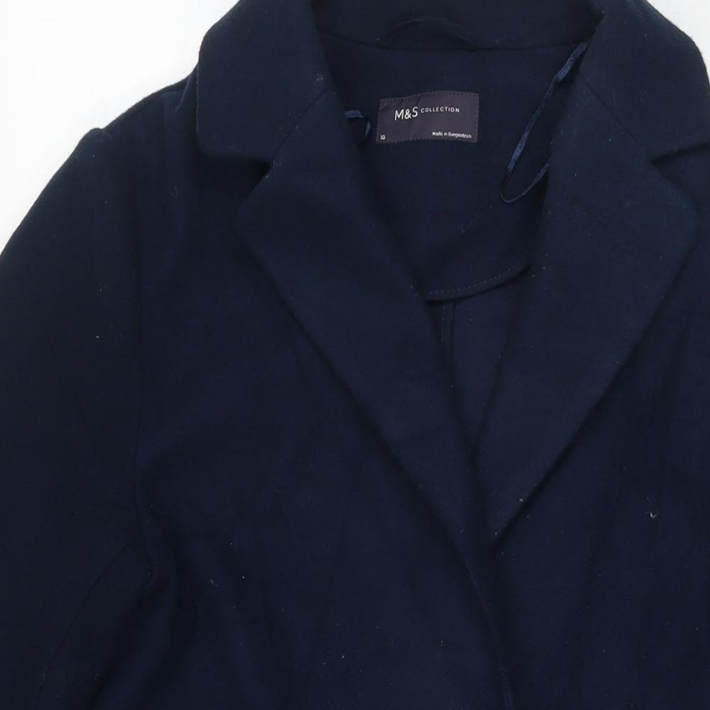 Womens UK Size 10 Marks and Spencer Blue Overcoat