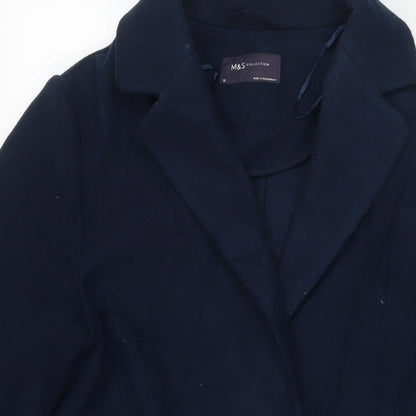 Womens UK Size 10 Marks and Spencer Blue Overcoat