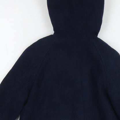 Minoti Boys Blue Overcoat Coat Size 4-5 Years Zip