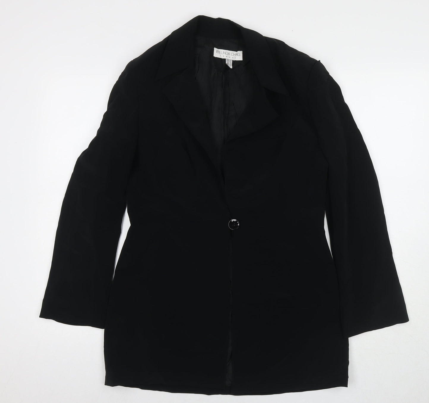 Belinda Ch'Ng Womens Black Jacket Blazer Size 12 Buckle