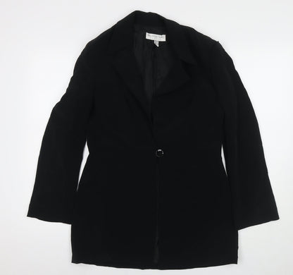 Belinda Ch'Ng Womens Black Jacket Blazer Size 12 Buckle