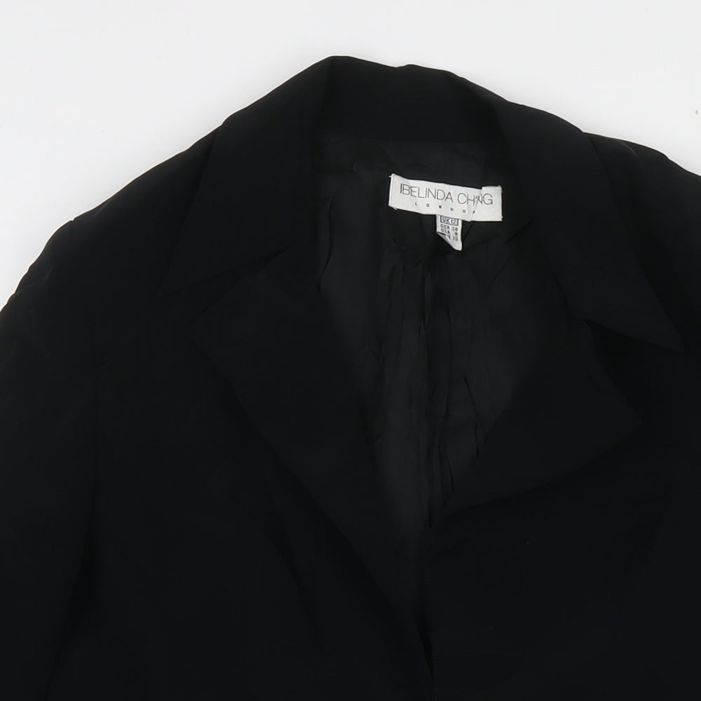 Belinda Ch'Ng Womens Black Jacket Blazer Size 12 Buckle