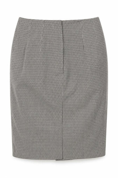 Marks & Spencer Womens Beige Check Polyester A-Line Skirt Size 10 Zip