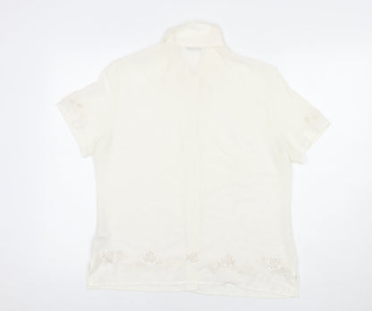 Womens UK Size 14 St Michael White Basic Button-Up