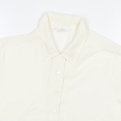 Womens UK Size 14 St Michael White Basic Button-Up