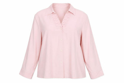 Sommerman Womens Pink Polyester Basic Button-Up Size 26 Collared