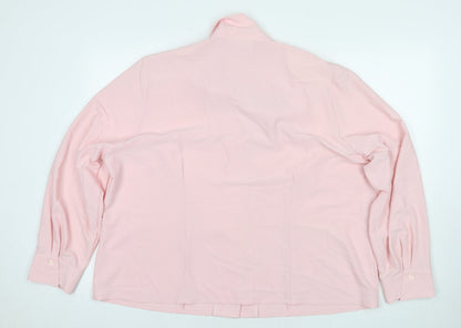 Sommerman Womens Pink Polyester Basic Button-Up Size 26 Collared