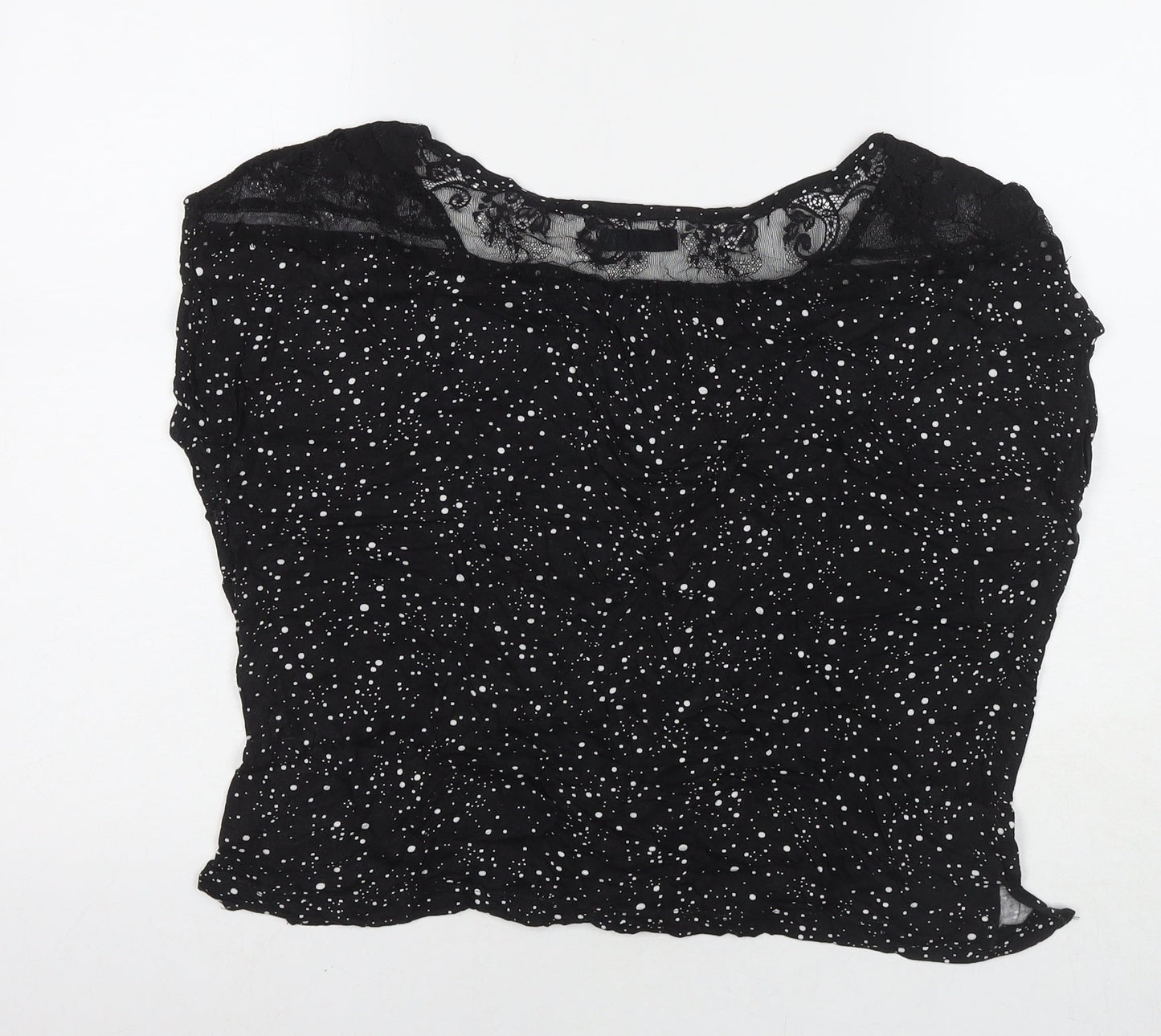 Womens UK Size L Garage Black Basic T-Shirt