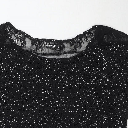 Womens UK Size L Garage Black Basic T-Shirt