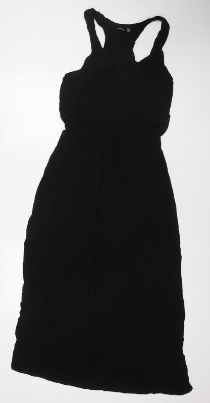 Boohoo Womens Black Viscose Maxi Size 14 Scoop Neck Pullover