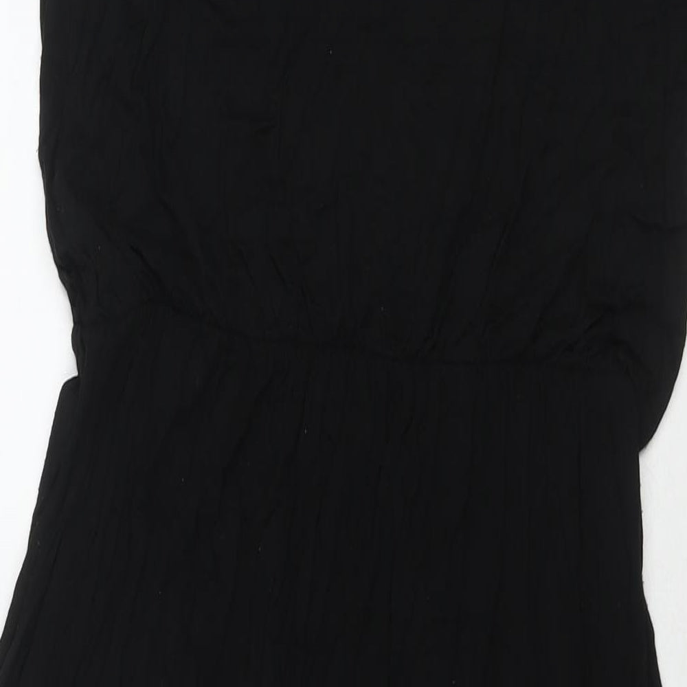 Boohoo Womens Black Viscose Maxi Size 14 Scoop Neck Pullover