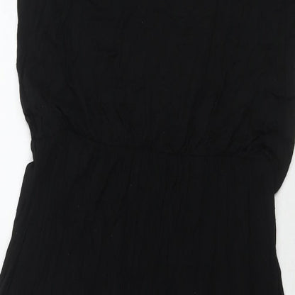 Boohoo Womens Black Viscose Maxi Size 14 Scoop Neck Pullover