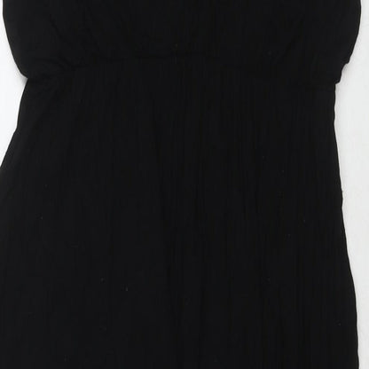 Boohoo Womens Black Viscose Maxi Size 14 Scoop Neck Pullover