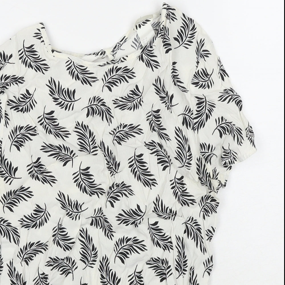Womens UK Size 6 H&M White Basic Blouse