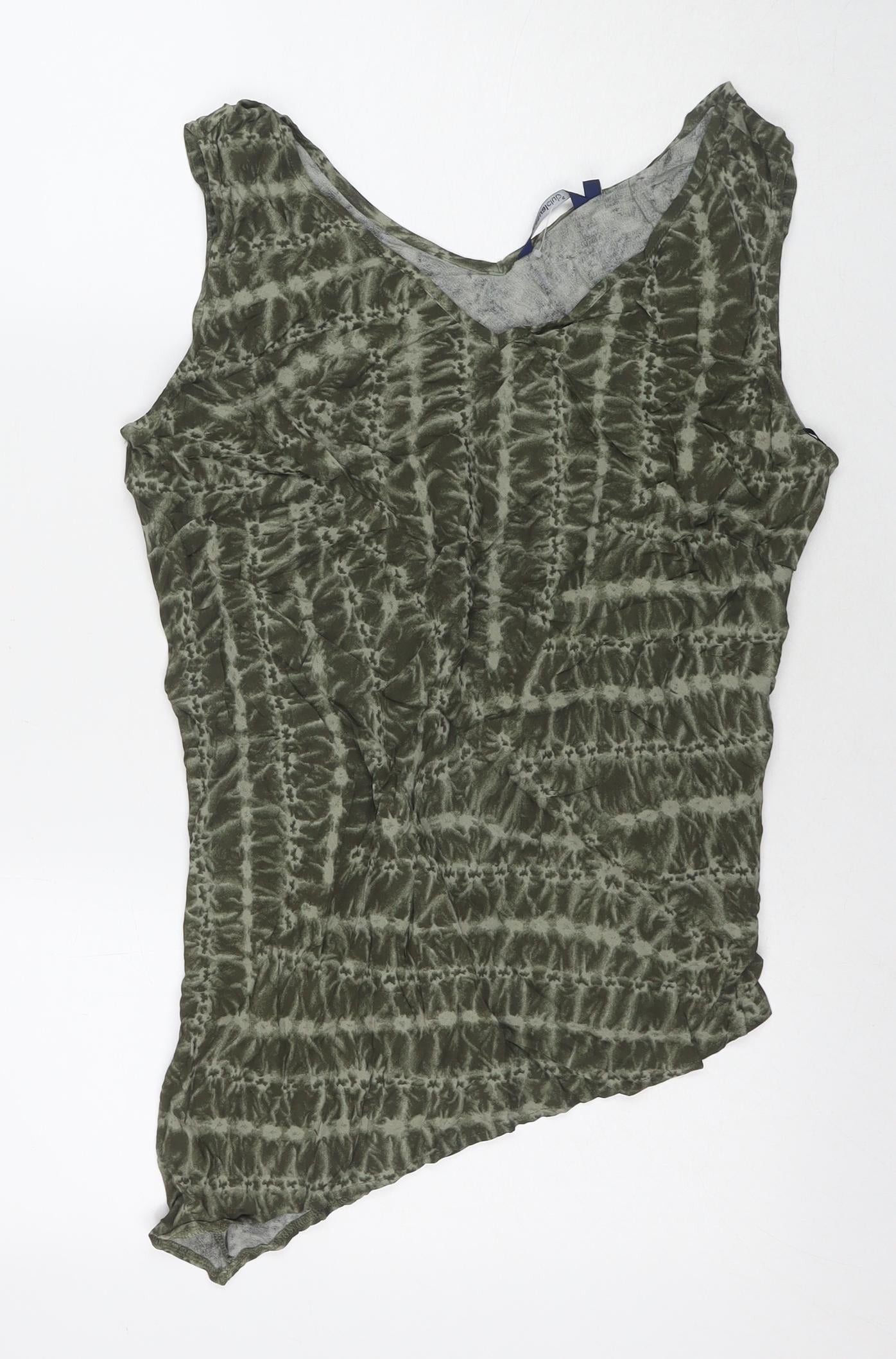 Womens UK Size 16 Casual Club Green Basic Tank