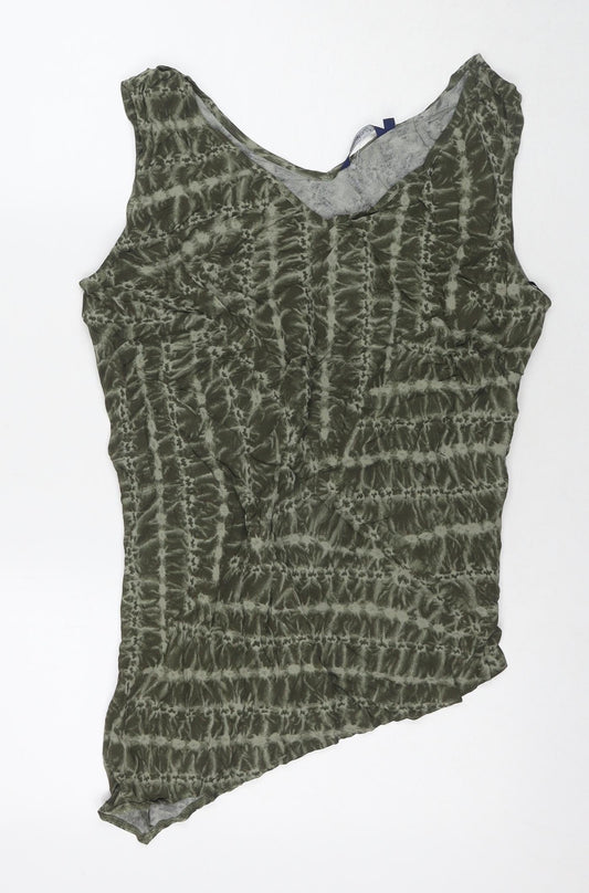 Womens UK Size 16 Casual Club Green Basic Tank