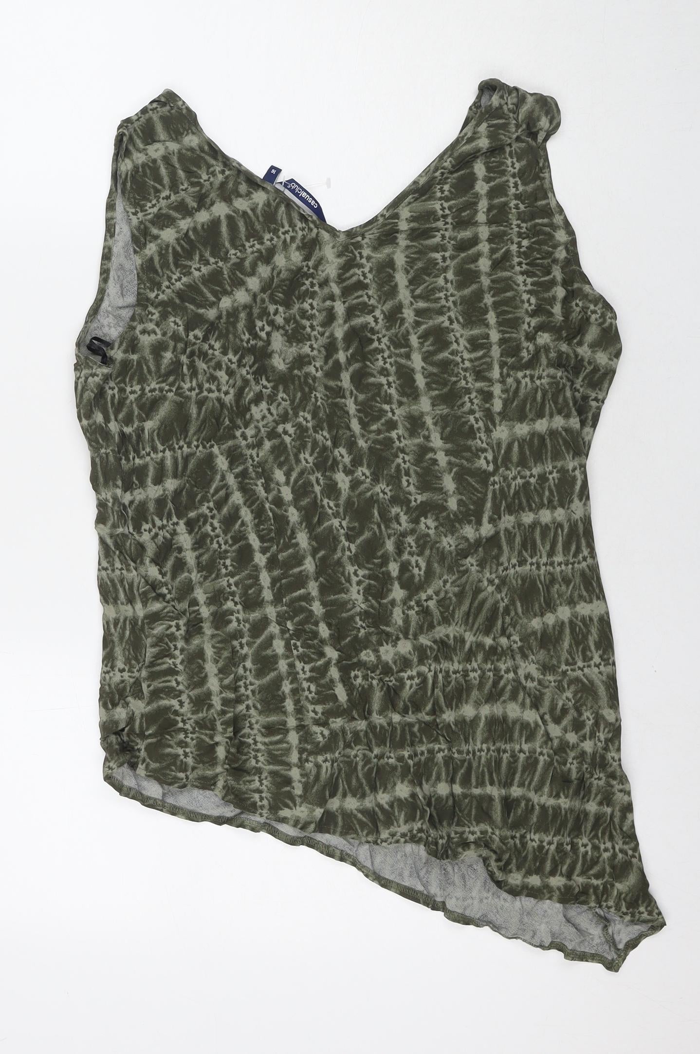Womens UK Size 16 Casual Club Green Basic Tank