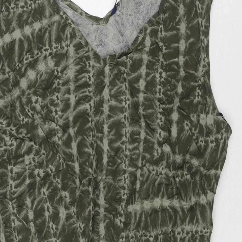 Womens UK Size 16 Casual Club Green Basic Tank