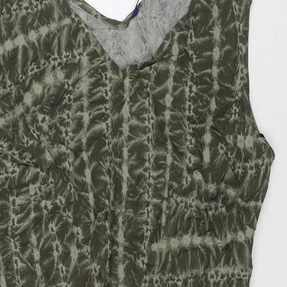 Womens UK Size 16 Casual Club Green Basic Tank