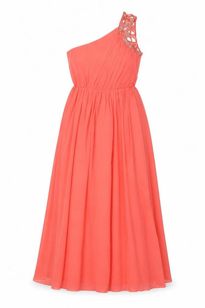 Little Mistress Womens Pink Polyester Ball Gown Size 12 Off the Shoulder Pullover - Embellishment Detail