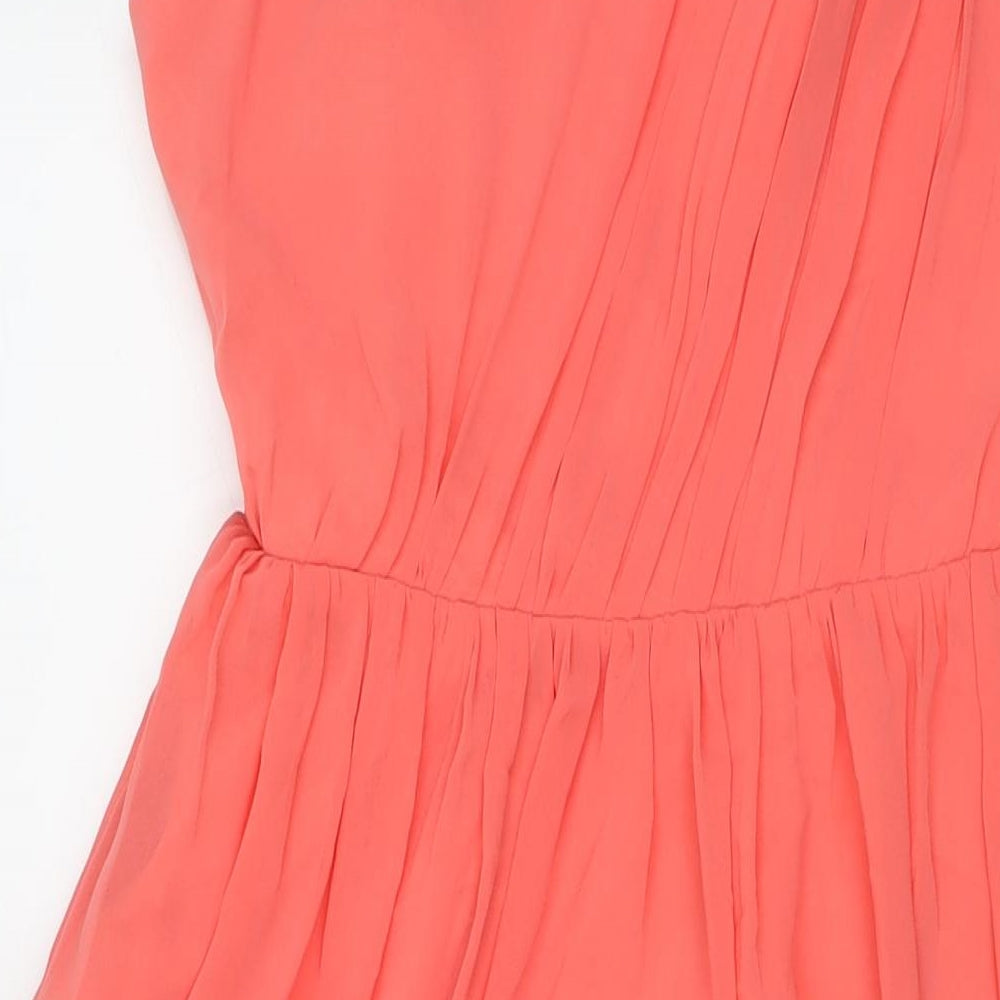 Little Mistress Womens Pink Polyester Ball Gown Size 12 Off the Shoulder Pullover - Embellishment Detail