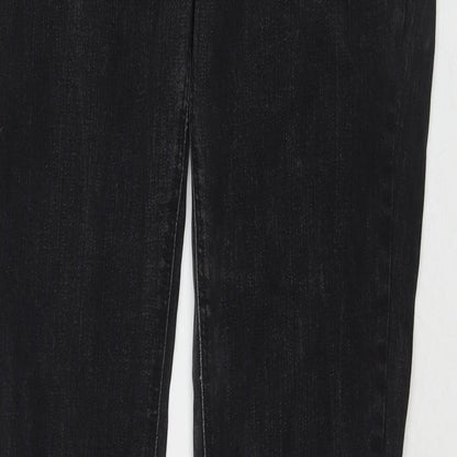 Topshop Womens Black Cotton Bootcut Jeans Size 34 in L34 in Regular Zip