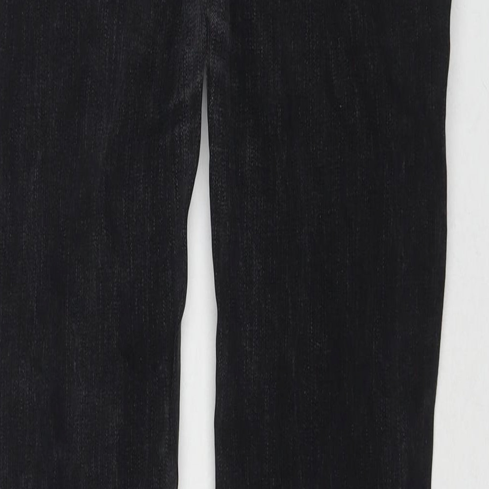 Topshop Womens Black Cotton Bootcut Jeans Size 34 in L34 in Regular Zip