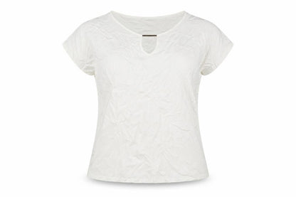 Marks & Spencer Womens White Viscose Basic Blouse Size 14 Round Neck