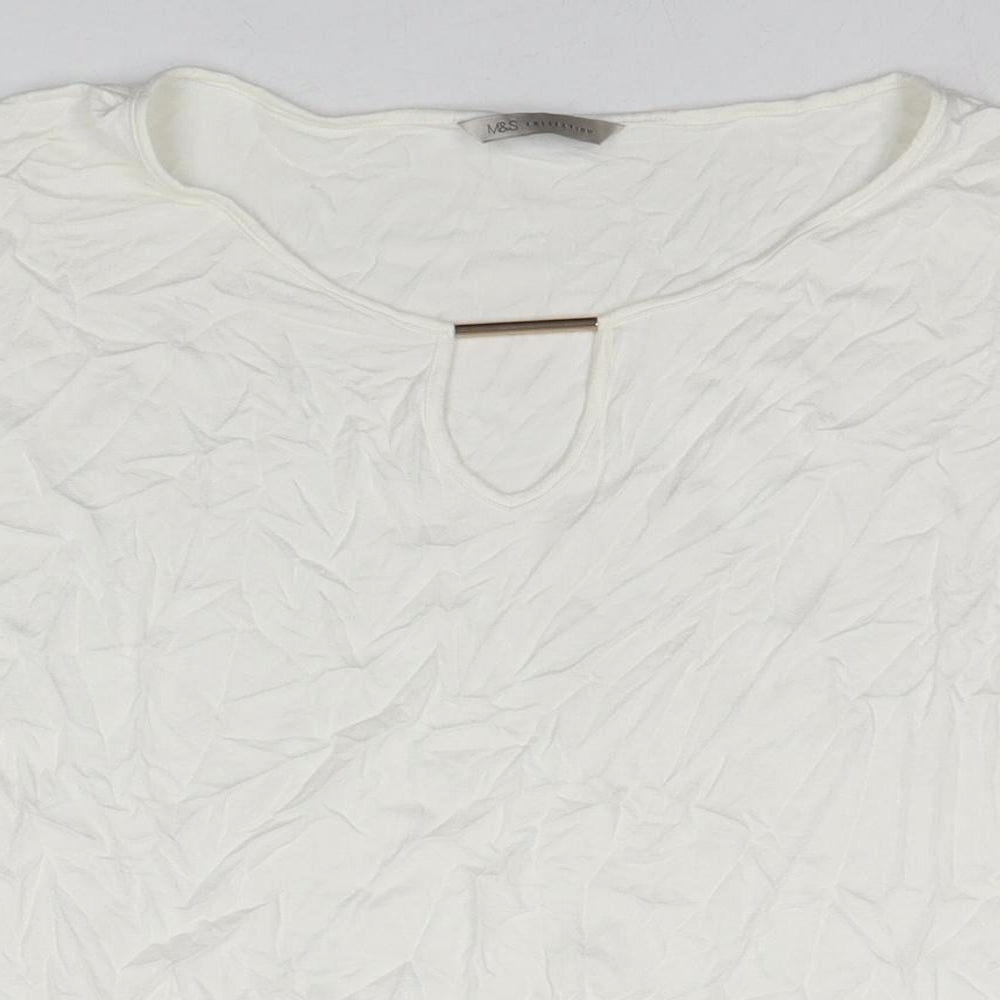 Womens UK Size 14 Marks and Spencer White Basic Blouse