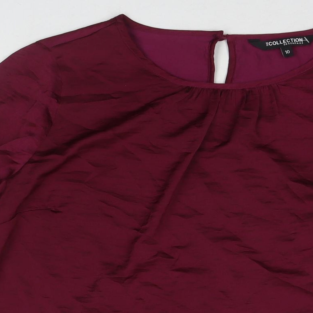 Womens UK Size 16 Debenhams Purple Basic Button-Up