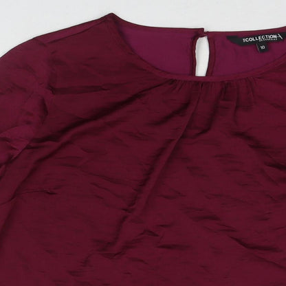 Womens UK Size 16 Debenhams Purple Basic Button-Up