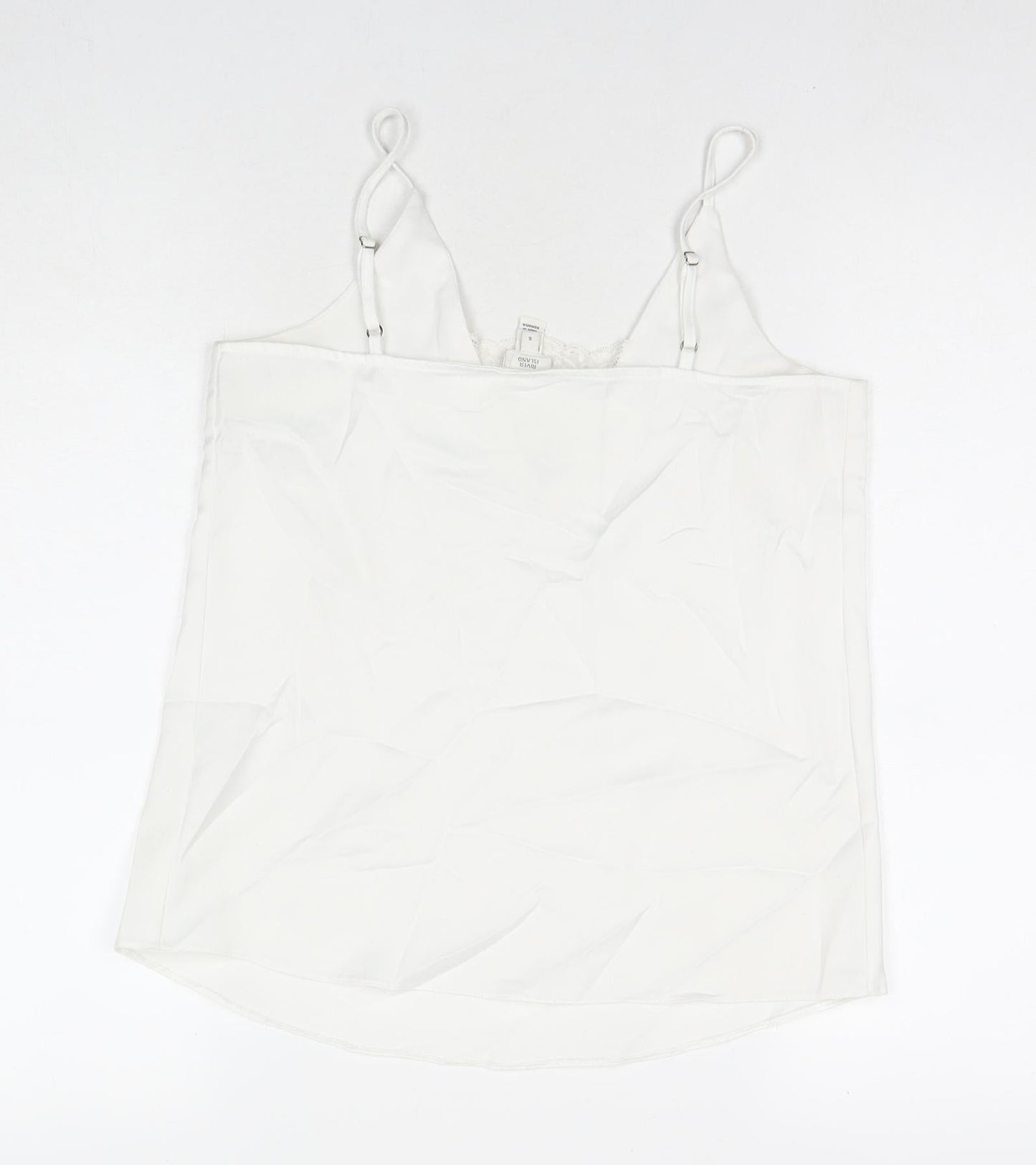 Miss Selfridge Womens White Polyester Basic Tank Size 6 V-Neck