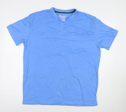 Full Time Sport Mens Blue Polyester Blend T-Shirt Size 2XL Round Neck