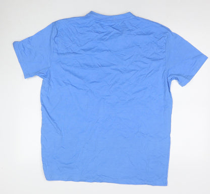 Full Time Sport Mens Blue Polyester Blend T-Shirt Size 2XL Round Neck