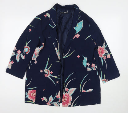 Womens UK Size 12 Bonmarché Blue Kimono Coat