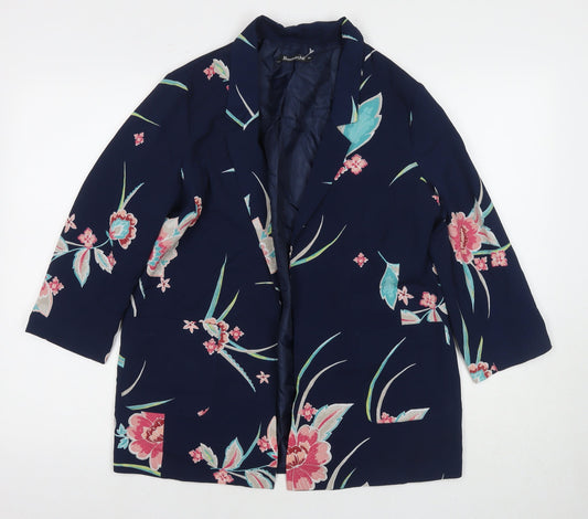 Womens UK Size 12 Bonmarché Blue Kimono Coat