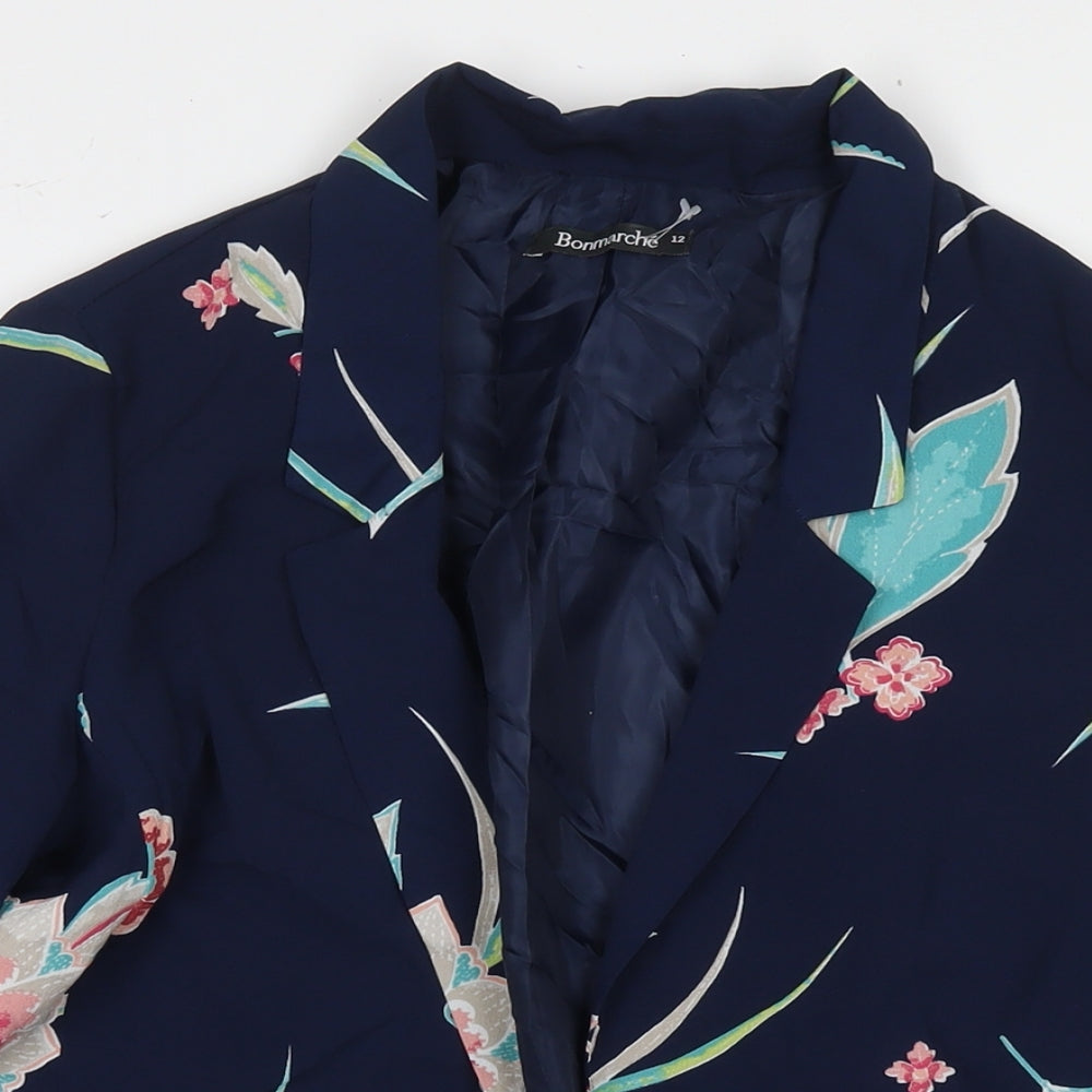 Womens UK Size 12 Bonmarché Blue Kimono Coat