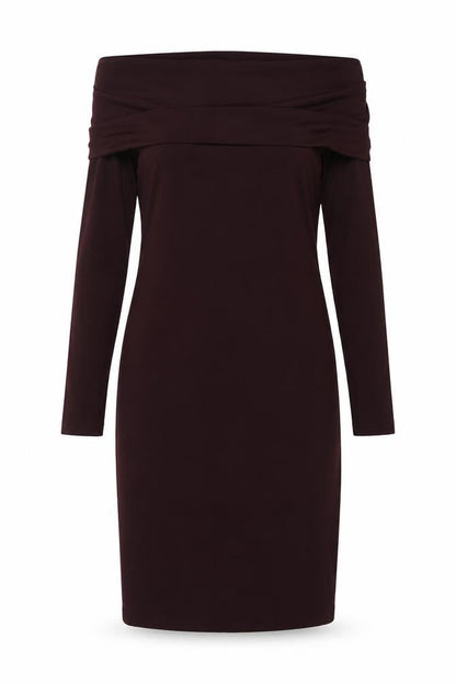 H&M Womens Brown Polyester A-Line Size L Off the Shoulder Pullover