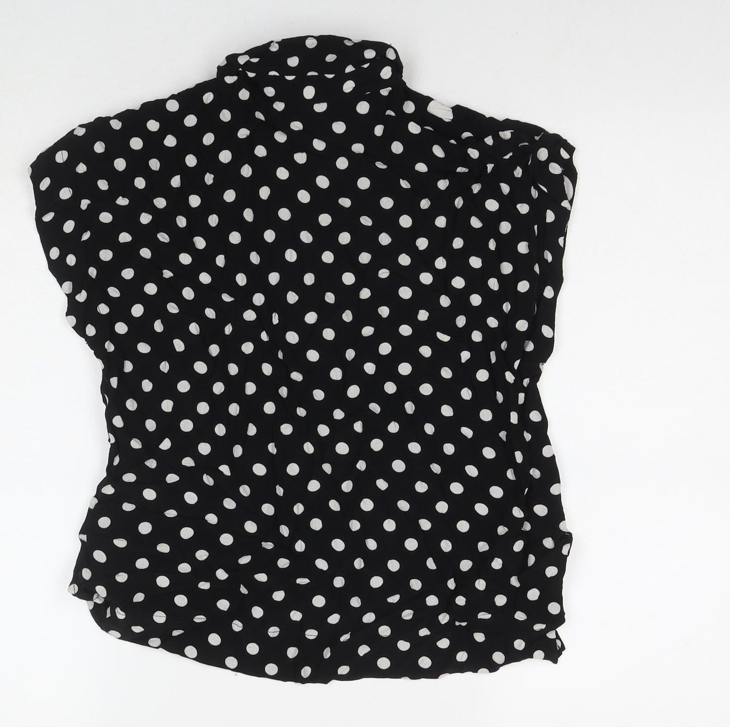 Womens UK Size 8 Topshop Black Basic Button-Up
