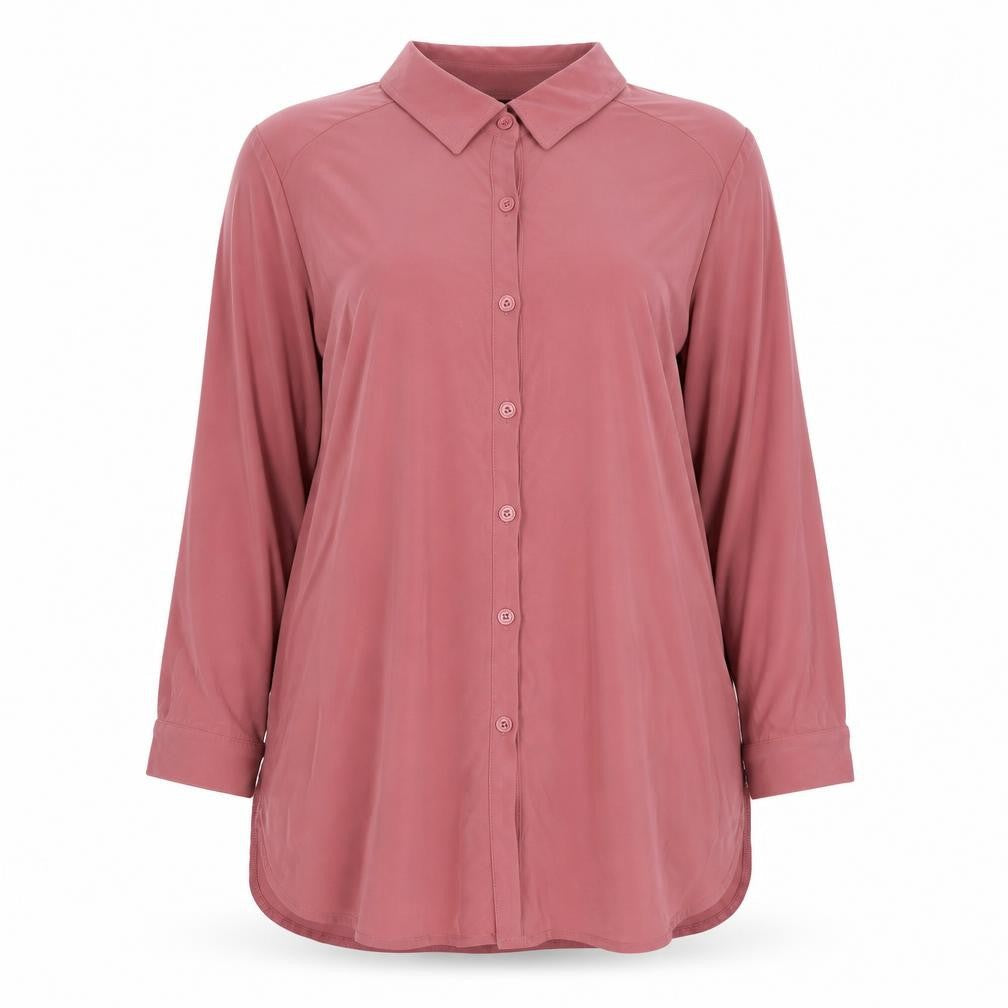 Womens UK Size XL Nina Leonard Pink Basic Button-Up