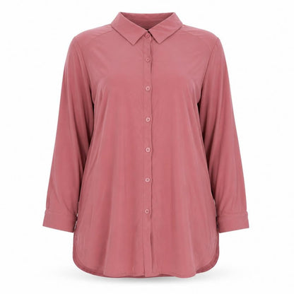 Womens UK Size XL Nina Leonard Pink Basic Button-Up