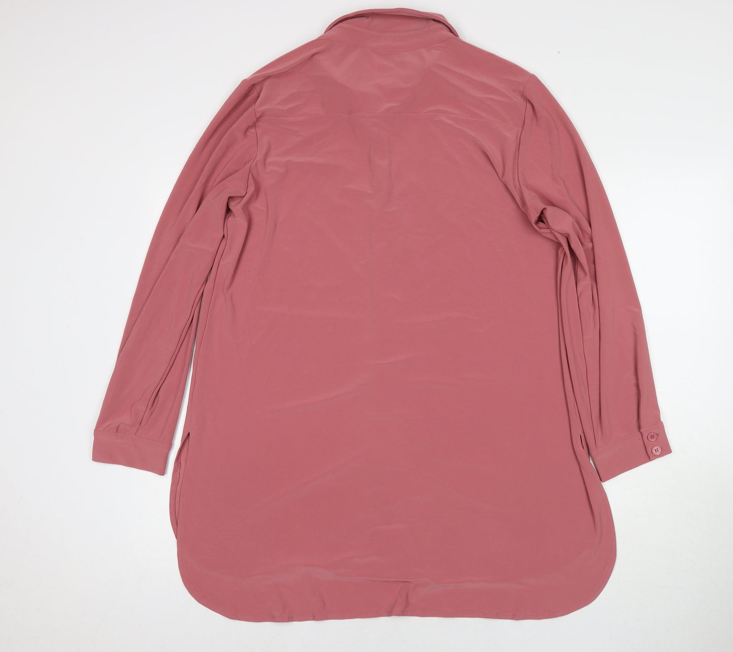 Womens UK Size XL Nina Leonard Pink Basic Button-Up