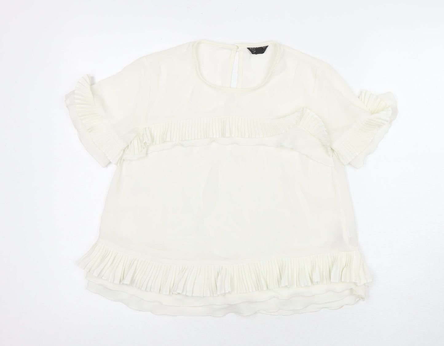Womens UK Size 8 Topshop White Basic Blouse