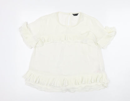 Womens UK Size 8 Topshop White Basic Blouse